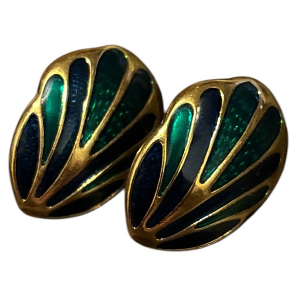 Vintage 80’s NWOTs Enamel and Metal Fashion Earrings - Picture 2 of 7